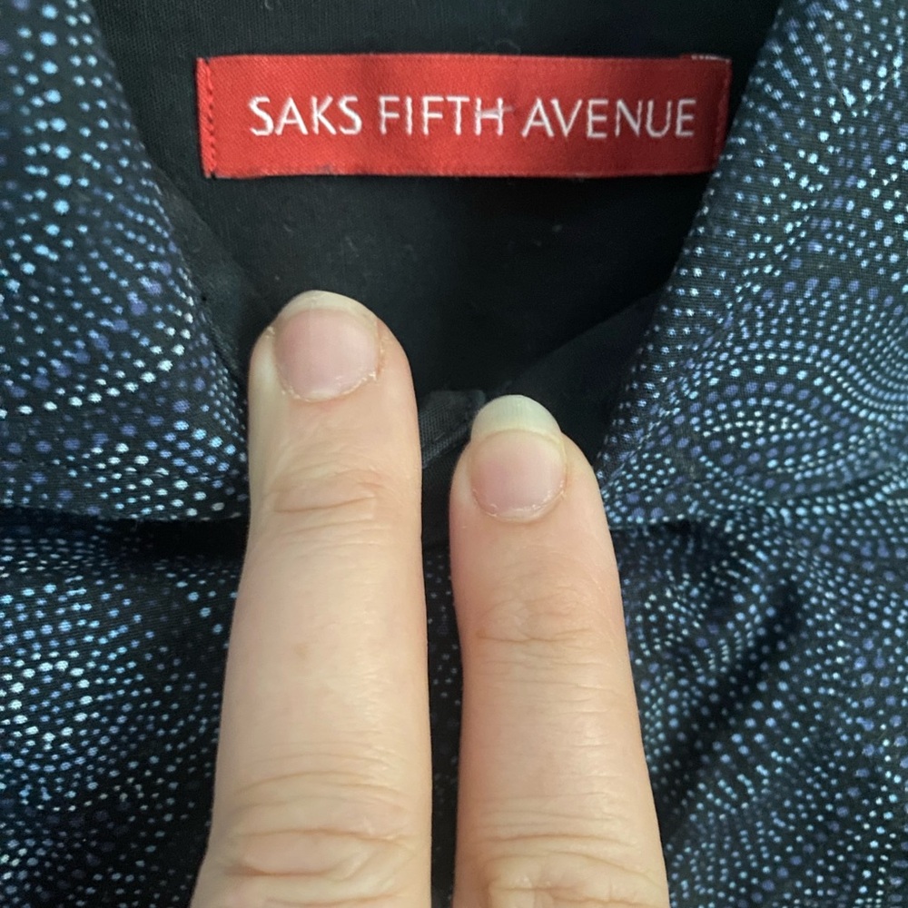 Saks Fifth Avenue Blue Paisley Patterned Shirt